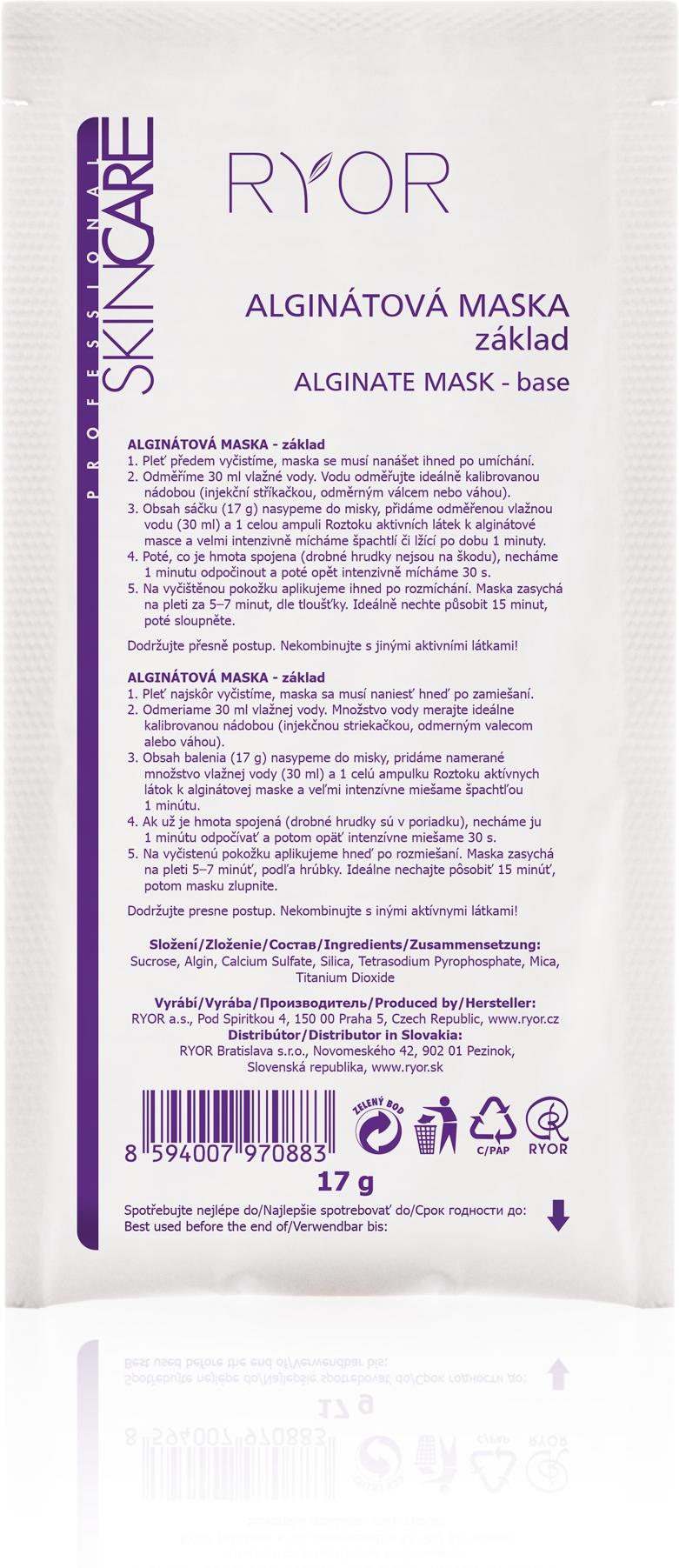 Ryor - Alginatmasken-Basis (Hautmasken für trockene und empfindliche Haut)